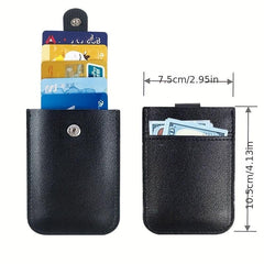 Large Capacity PU Leather Card Holder Cascading Expansion