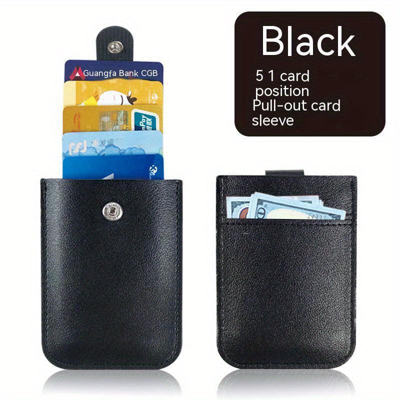 Large Capacity PU Leather Card Holder Cascading Expansion