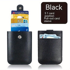 Large Capacity PU Leather Card Holder Cascading Expansion