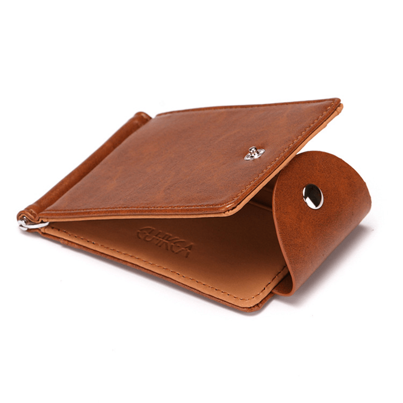 Men's Leather Slim Wallet Small Money Pocket Credit Card Holder