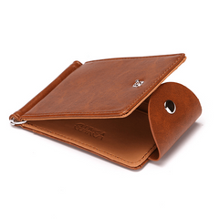 Men's Leather Slim Wallet Small Money Pocket Credit Card Holder