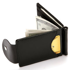 Men's Leather Slim Wallet Small Money Pocket Credit Card Holder