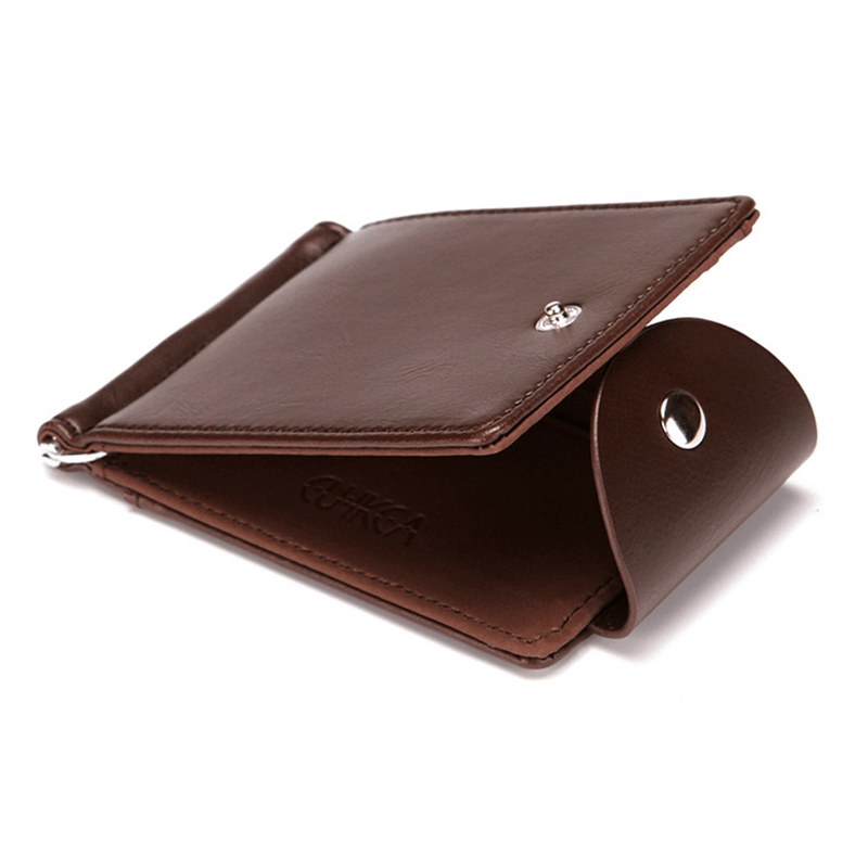 Men's Leather Slim Wallet Small Money Pocket Credit Card Holder