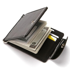 Men's Leather Slim Wallet Small Money Pocket Credit Card Holder
