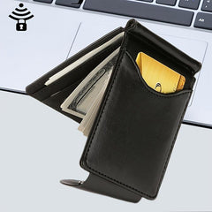 Men's Leather Slim Wallet Small Money Pocket Credit Card Holder