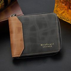 PU Leather Card Holder Zipper Small Wallet Purse