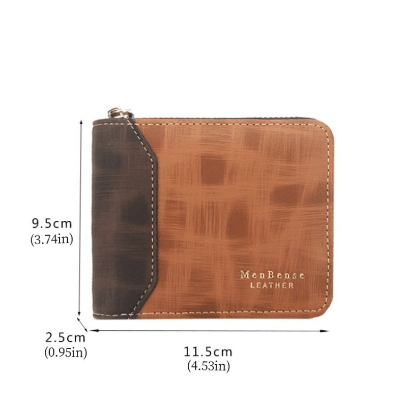 PU Leather Card Holder Zipper Small Wallet Purse