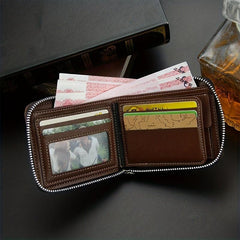 PU Leather Card Holder Zipper Small Wallet Purse