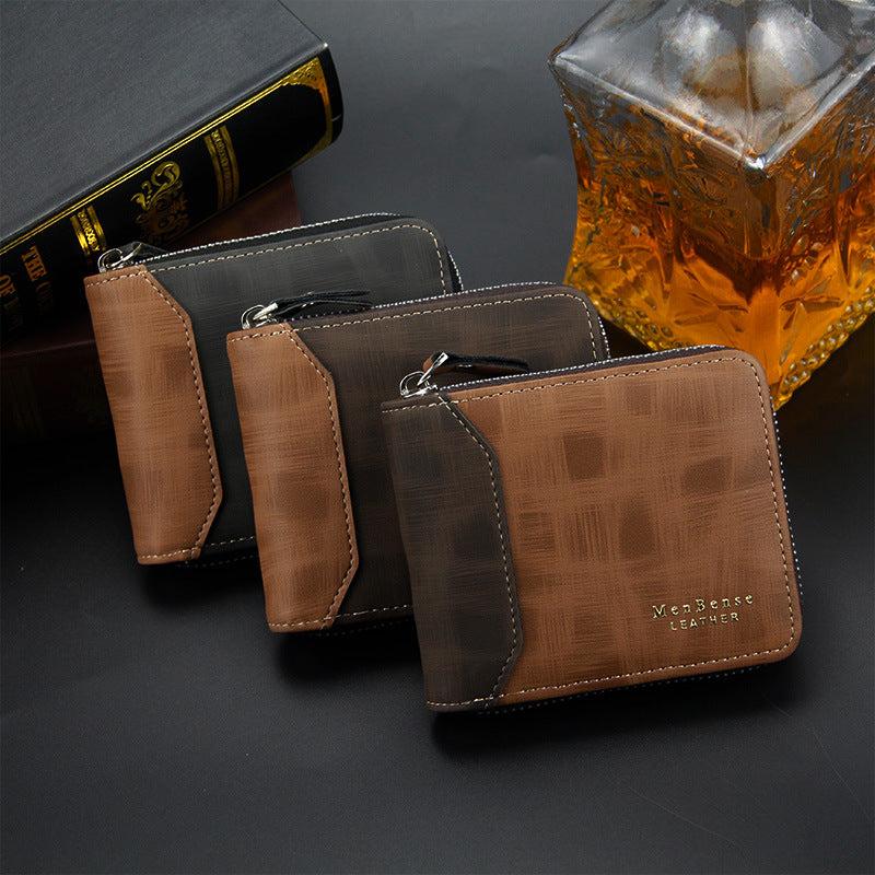 PU Leather Card Holder Zipper Small Wallet Purse