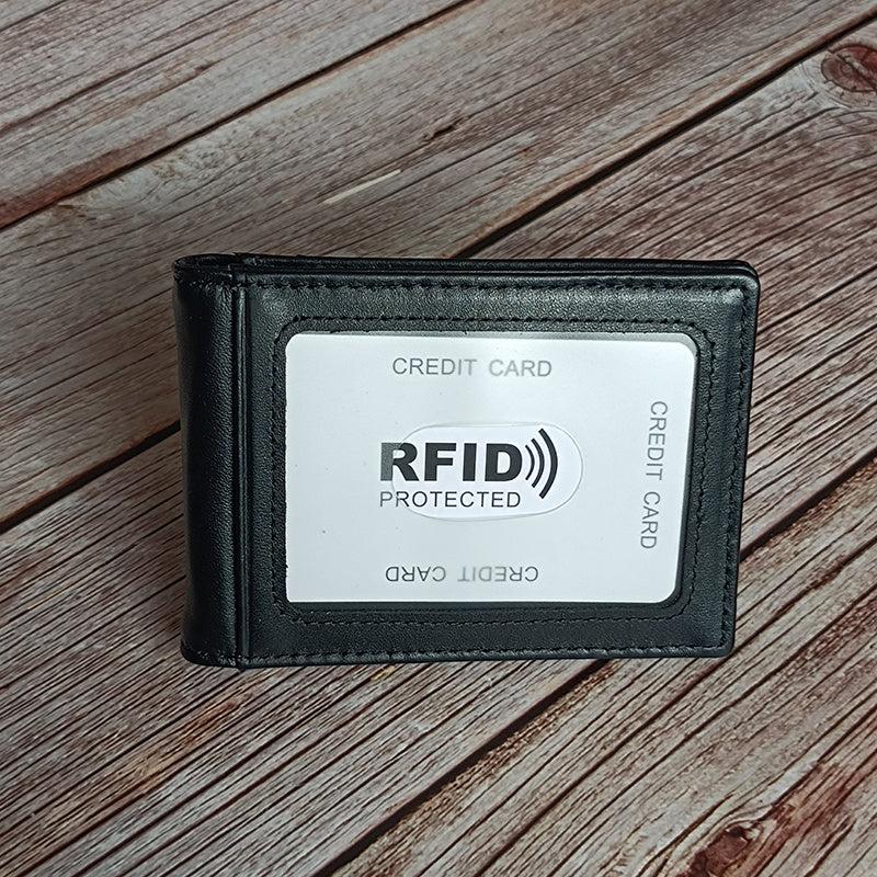 Men's RFID Blocking Leather Wallet Bifold Money Clip