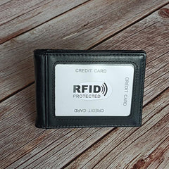 Men's RFID Blocking Leather Wallet Bifold Money Clip