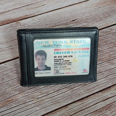 Men's RFID Blocking Leather Wallet Bifold Money Clip
