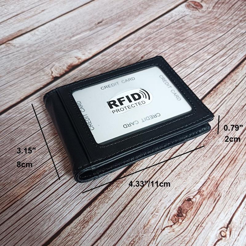 Men's RFID Blocking Leather Wallet Bifold Money Clip