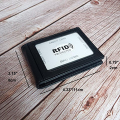 Men's RFID Blocking Leather Wallet Bifold Money Clip
