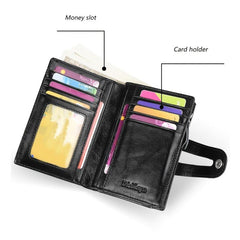 Vintage Men's Wallet Hasp Zipper Card Holder Coin Purse