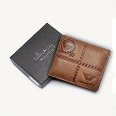 Men's Cowhide Leather Short Wallet Card Holder Purse Horizontal Wallet