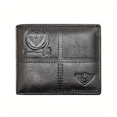 Men's Cowhide Leather Short Wallet Card Holder Purse Horizontal Wallet