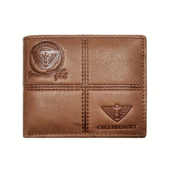 Men's Cowhide Leather Short Wallet Card Holder Purse Horizontal Wallet