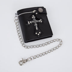 Men's Skull Crossbones Wallet Anti Theft Zipper Coin Purse