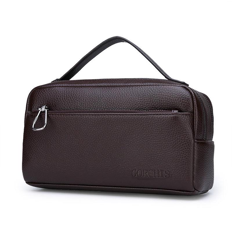 Men's Large Capacity Double Zipper Handbag Gift