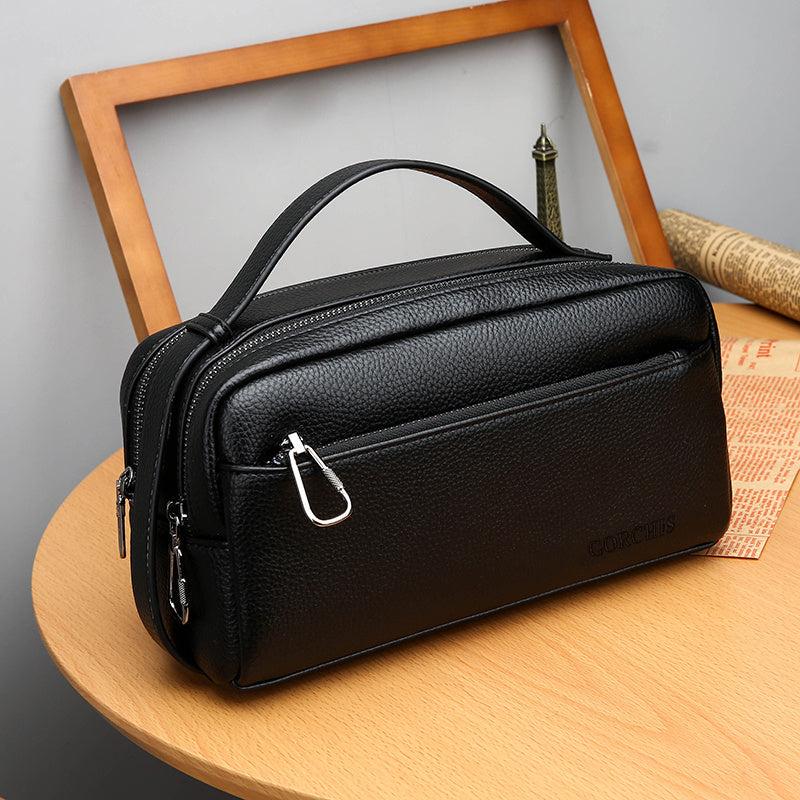 Men's Large Capacity Double Zipper Handbag Gift