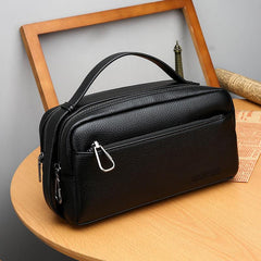 Men's Large Capacity Double Zipper Handbag Gift