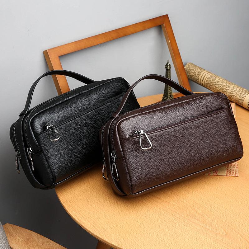 Men's Large Capacity Double Zipper Handbag Gift