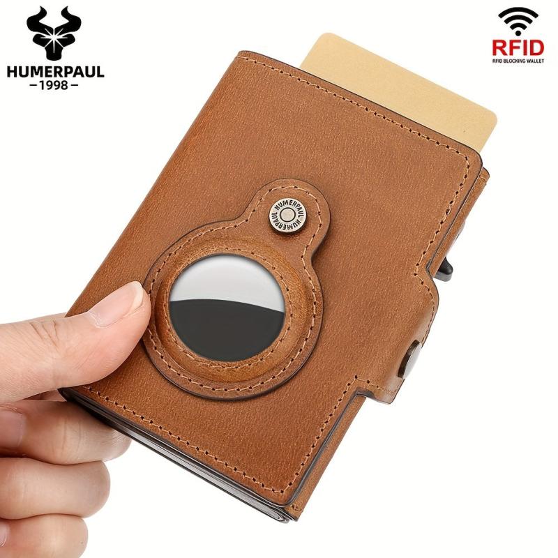 HUMERPAUL Leather RFID Blocking Card Holder Coin Purse