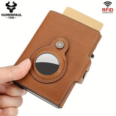HUMERPAUL Leather RFID Blocking Card Holder Coin Purse