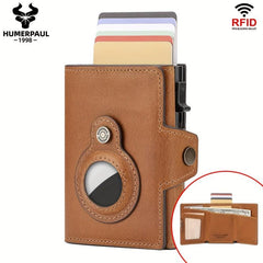 HUMERPAUL Leather RFID Blocking Card Holder Coin Purse