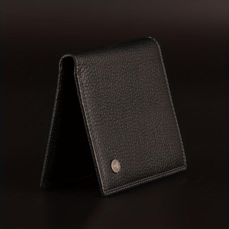Men's Leather Short Wallet Large Capacity Card Cash Holder Great Gift