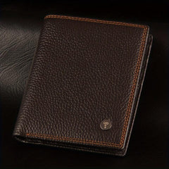 Men's Leather Short Wallet Large Capacity Card Cash Holder Great Gift