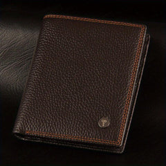 Men's Leather Short Wallet Large Capacity Card Cash Holder Great Gift
