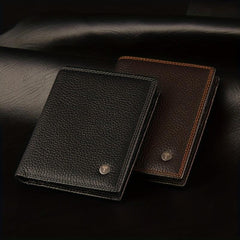 Men's Leather Short Wallet Large Capacity Card Cash Holder Great Gift