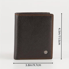 Men's Leather Short Wallet Large Capacity Card Cash Holder Great Gift