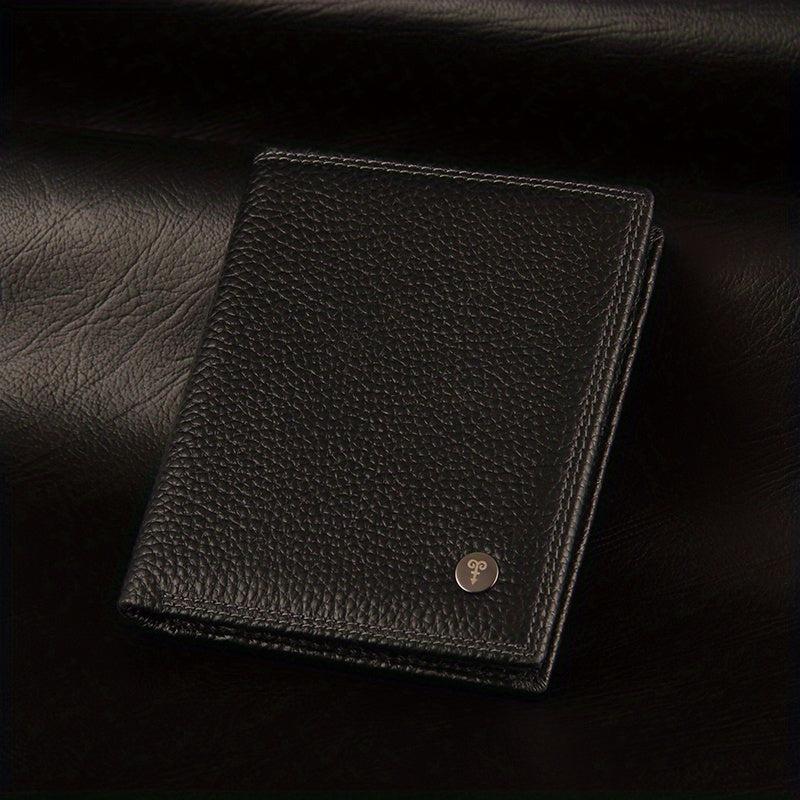 Men's Leather Short Wallet Large Capacity Card Cash Holder Great Gift