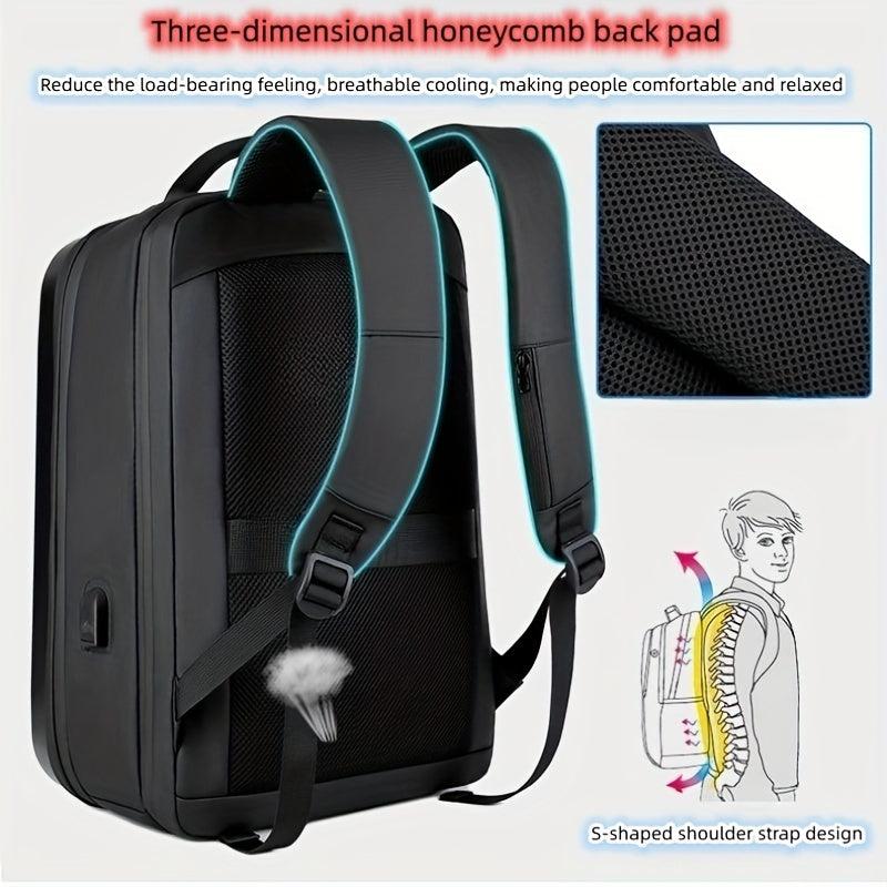 Large Capacity Hard Surface Business Backpack with USB Charging