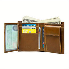 Men's Vintage PU Leather Short Wallet Card Slots Coin Purse