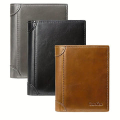 Men's Vintage PU Leather Short Wallet Card Slots Coin Purse