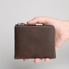 Vintage Leather Men's Wallet Crazy Horse Skin Ultra thin Coin Purse