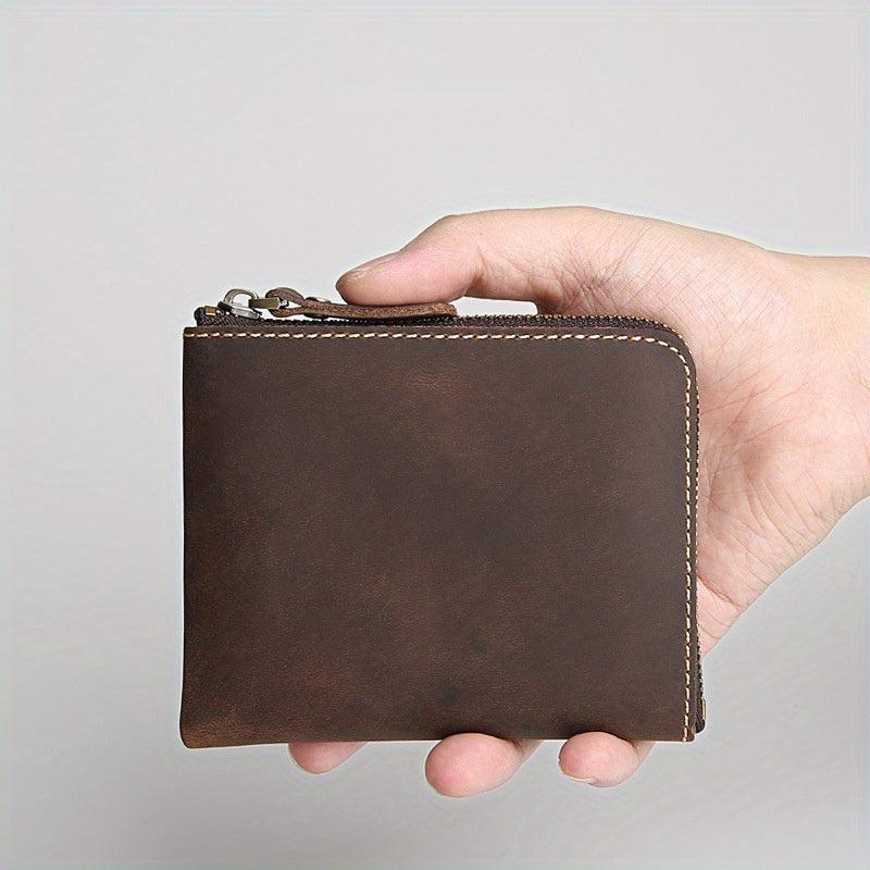 Vintage Leather Men's Wallet Crazy Horse Skin Ultra thin Coin Purse