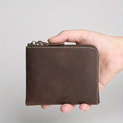Vintage Leather Men's Wallet Crazy Horse Skin Ultra thin Coin Purse