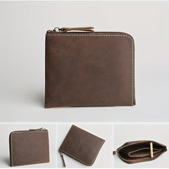 Vintage Leather Men's Wallet Crazy Horse Skin Ultra thin Coin Purse