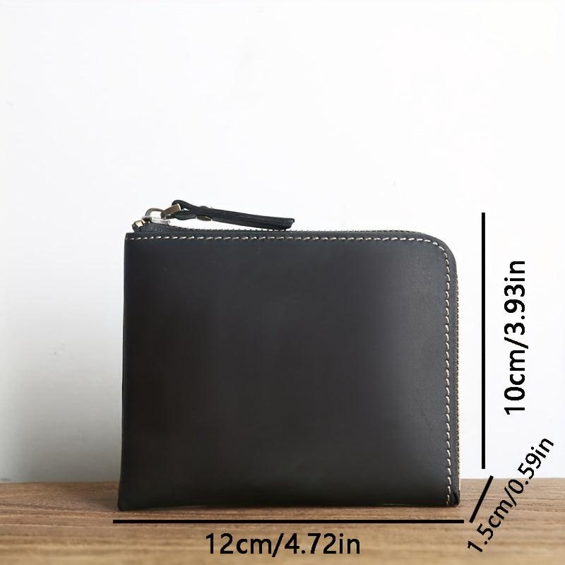 Vintage Leather Men's Wallet Crazy Horse Skin Ultra thin Coin Purse