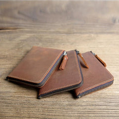 Vintage Leather Men's Wallet Crazy Horse Skin Ultra thin Coin Purse