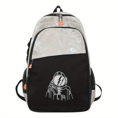Graffiti Spaceman School Bag Large Capacity Backpack