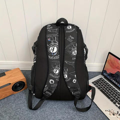 Graffiti Spaceman School Bag Large Capacity Backpack