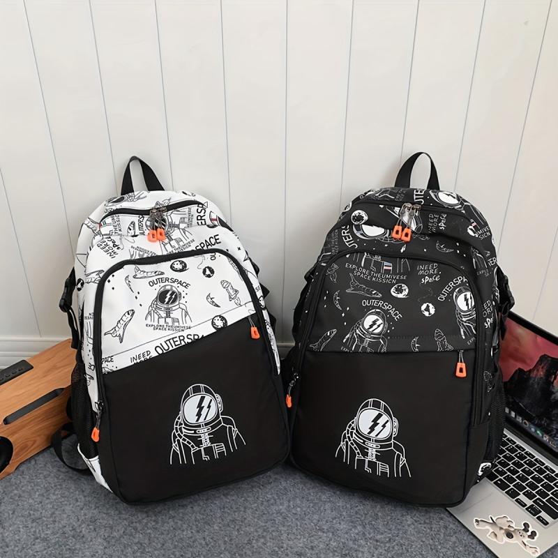 Graffiti Spaceman School Bag Large Capacity Backpack