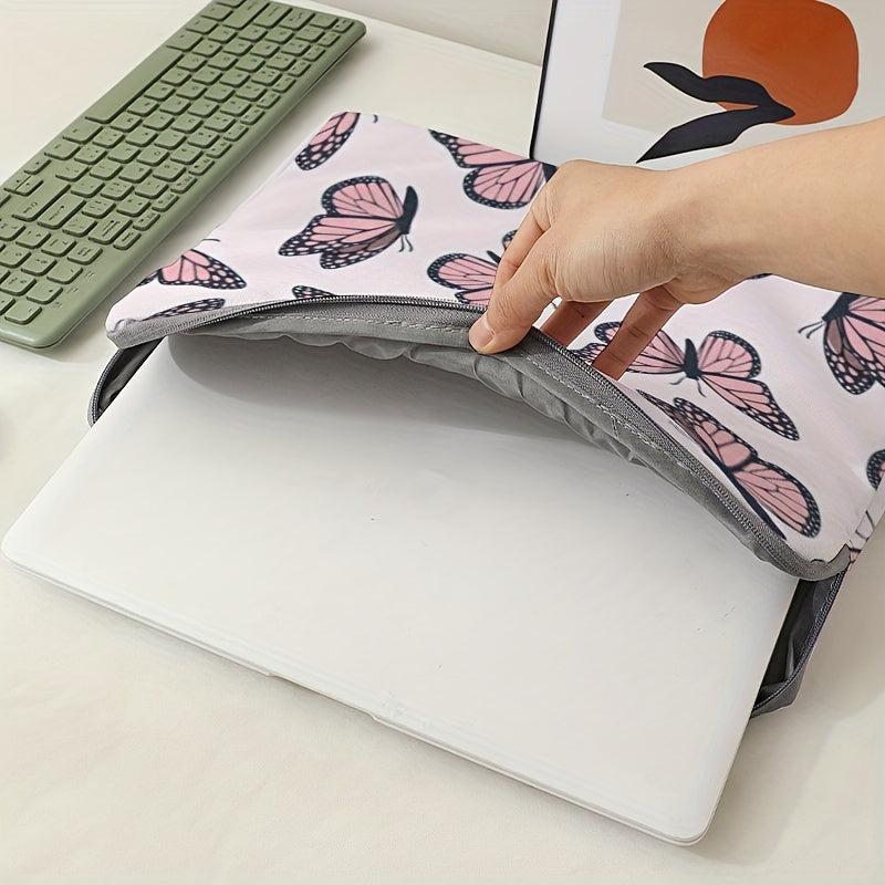 Pink Butterflies Laptop Bag Soft Protective Case