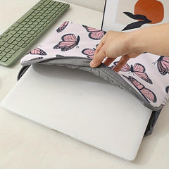 Pink Butterflies Laptop Bag Soft Protective Case